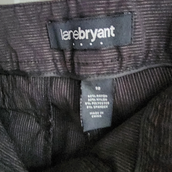 Lane Bryant Pinstripe Black Stretch Straight Leg Trousers Size 18 - Picture 4 of 7